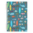 thumbnail image 7 of FORMRS 1-Subject Spiral Notebook 8" x 5" College Ruled 60 Refillable Sheet A5 Hard Cover, Cartoon Beach Pattern, 7 of 7