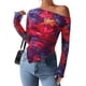 thumbnail image 1 of Blusa PRETTYGARDEN Mujer Hombros Descubiertos Y2K Tie Dye de Malla, 1 of 9