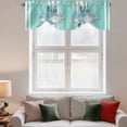 thumbnail image 3 of Shells Tie Up Valances Curtain, Adjustable Kitchen Retro Watercolor Shell Coral Starfish Teal Green Stripes Valances for Windows Decor, Rod Pocket Short Curtains Set for Bedroom/Bathroom, 42"x18", 3 of 9