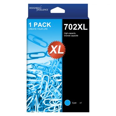 702XL 702 Ink Cartridges Combo Pack Compatible for Epson 702 702XL Ink Cartridges High Yield Compatible with Epson Workforce Pro WF-3720 WF-3730 WF-3733 Printer(1 Cyan)