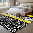 thumbnail image 4 of 6'x9' Area Rugs, Black Yellow Indoor Outdoor Area Rug for Living Room Bedroom, Garden Floral Stripe Aesthetic Flower Boho Washable Bathroom Rugs Kitchen Floor Carpet Mats Home Decor Aesthetic, 4 of 8