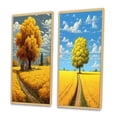 thumbnail image 3 of Designart "Blossoming Meadow Golden Tree in Yellow Field II" Meadow Framed Wall Art Set Of 2 - Traditional Yellow Frame Gallery Set For Office Decor, 3 of 6