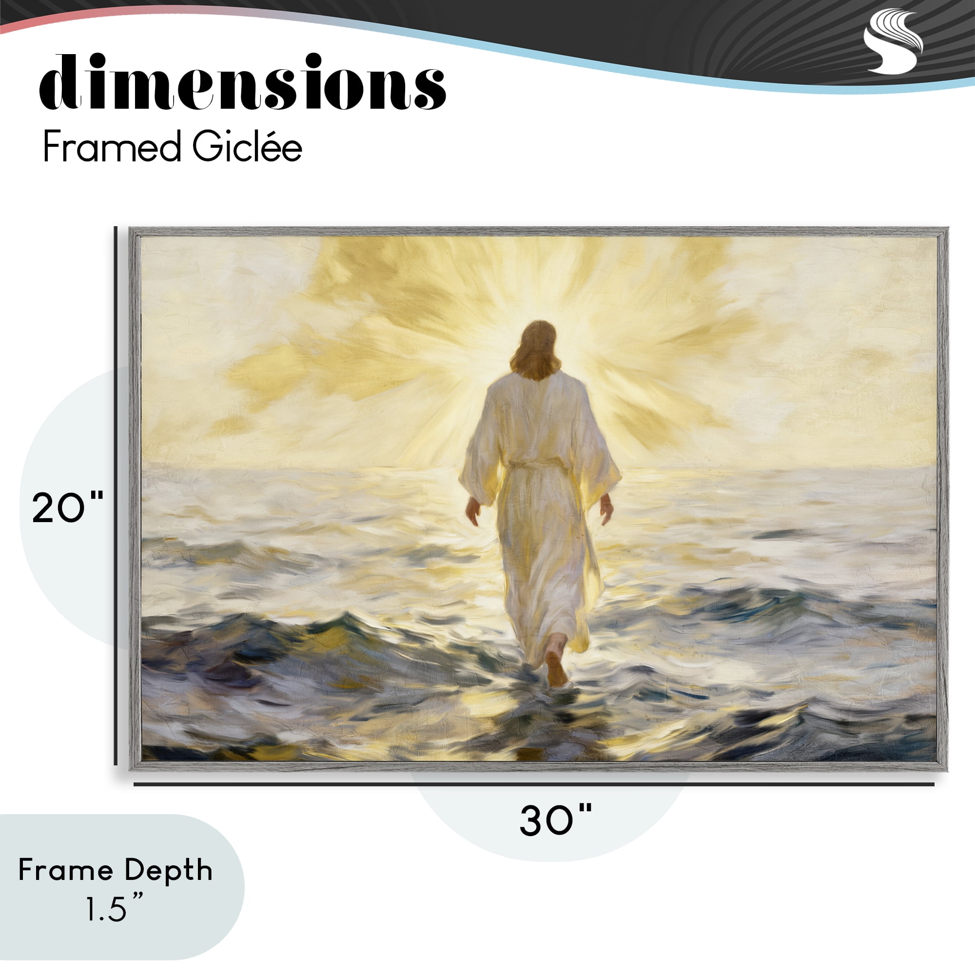 Stupell Industries Golden Walk Spiritual Figure Gray Framed Giclee Art, design by Kim Allen
