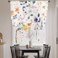thumbnail image 4 of Spring Floral Tie Up Curtain 63 Inches Long, Watercolor Flower Fantasy Butterfly Farmhouse Balloon Style Kitchen Window Curtain Over Sink, Small Window Rod Pocket Curtain 52"x63", 4 of 9