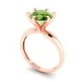 thumbnail image 2 of Clara Pucci 14K Rose Gold Solid Gold Peridot Solitaire Anniversary Ring for Women - 2.5 cttw Round Cut, 2 of 8