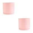 thumbnail image 3 of Destyer Cylindrical Flower Pots - Sturdy Ceramic Breathable Water Filtration System Straight Tube Matte Is DS pink M 2Set, 3 of 6
