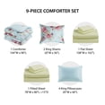 thumbnail image 2 of Regency Heights 9-Piece King Size Comforter Sets, Floral Bed in a Bag, Blue/Red Bed Set Comforter Bedding Sets with Sheets and Side Pockets, 2 of 9