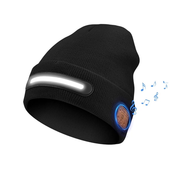 Bluetooth Beanie, USB Rechargeable Cap Turban Music Hats with Light for Men Women, Warm Winter Gifts (1PC, C)