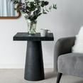 thumbnail image 3 of GZXS Modern Magnesium Square Side Table with Pedestal Base, 24" Tall Contemporary Accent Table for Living Room, Bedroom, or Entryway – Black, 3 of 9