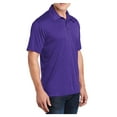 thumbnail image 4 of Yellow Rooster Men's Heather Contender Polyester Polo Varsity Purple Heather XS, 4 of 8