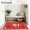 thumbnail image 3 of ODIKA 2'x3' Machine Washable Non-Slip Area Rug, Merry Wonderland Floor Covering Cane Pathway High Traffic Rug, Red, 631046, 3 of 5