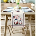 thumbnail image 2 of Independence Gnomes Celebration Table Runner 120 Inches, Fireworks Beige American Flag Bed Runner Dresser Scarves Tabletop for Indoor Outdoor Parties/Ceremony/Banquet, 13"x 120", 2 of 8