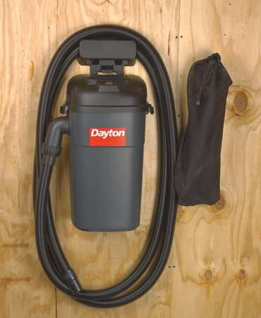 DAYTON Wet Dry Vacuum, Wall Mount, 5-Gal Plastic Tank, 5.5 Peak HP 13J021 by DAYTON