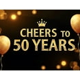 thumbnail image 5 of LUUFILx Golden 50th Anniversary Balloon Backdrop Banner Party Supplies Birthday Celebration Decorations Photography Props Years Background, 5 of 9