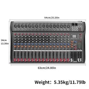 Depusheng DX16 16 Channel Audio Mixer Soundboard Mixing Console Sound Controller with USB & Bluetooth 48V Power for Professional and Beginners