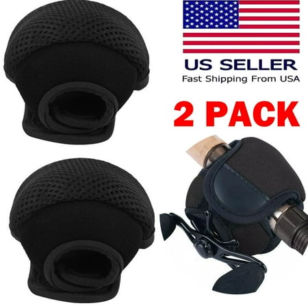 2PCS Fishing Reel Bag Protective Covers Baitcasting Trolling Pouch Protector USA