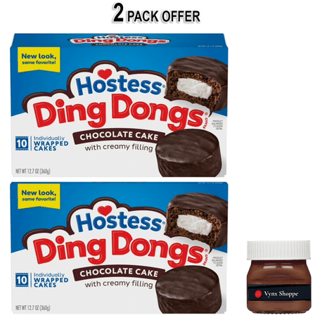Hostess Ding Dongs Snack Cakes, Chocolate Flavor, 12.7 oz Box (10 Ct.)