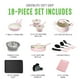 thumbnail image 3 of GreenLife - Juego de ollas y sartenes antiadherentes de cerámica de agarre suave, 18 piezas, sin PFAS, con tapa y utensilios de cocina, apto para lavavajillas, color rosa suave, 3 of 5