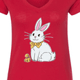 thumbnail image 4 of Inktastic Easter Cute Bunny and Chick Women's V-Neck T-Shirt, 4 of 5