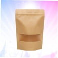 thumbnail image 3 of FUEENIRVA 50Pcs Khaki Stand Up Paper Bag with Clear Window for Tea Coffee Snack Storage, 3 of 8