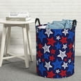 thumbnail image 5 of USA Flag Print star Laundry Basket, Laundry Hamper Waterproof Laundry Bag Clothes Hamper Laundry Bin with Handles for Bedroom, Living Room, Kids Room-#, 5 of 5