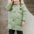 thumbnail image 2 of Eltusu Toddler Girls Puffer Jackets, Winter Waterproof Mid-Length Zip up Thermal Outerwear Green Size 3-4 T, 2 of 8