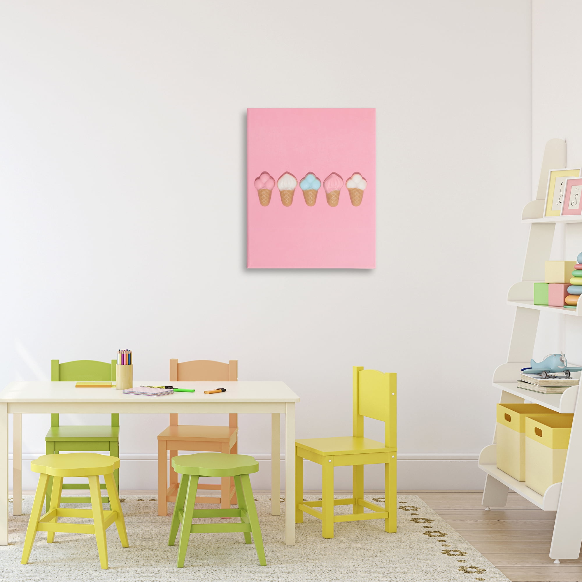 Stupell Industries Pink Ice Cream Candy Canvas Wall Art, design by LISH Creative