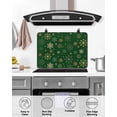 thumbnail image 4 of Large Induction Cooktop Protector Mat Christmas Snowflakes Stove Top Covers for Electric Stove, Winter Xmas Geometric Green Decorative Stove Burner Cover Mats, Glass Top Stove Cover, 4 of 7