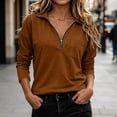 thumbnail image 5 of Jsaierl Women's Lightweight Sweatshirts Casual 1/4 Zip V Neck Sweatshirt Pullover Holiday Comfort Long Sleeve Tops Fall Clothes S-2XL, 5 of 7