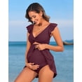 thumbnail image 3 of Vestido de baño para maternidad Charmo, talla grande, rojo oscuro, 2XL, 3 of 9