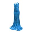 thumbnail image 5 of Gibobby Vestidos de noche largos elegantes Vestido en V Vestido de mujer Vestido de cuello Vestidos de Navidad Vestido de fiesta Sin mangas Lentejuelas de noche(Azul,G), 5 of 5