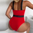 thumbnail image 6 of Winter Savings Clearance! Lindreshi One Piece Swimsuits for Women Women's Sexy Solid Color Bikini Swimsuit Beachwear Set, 6 of 8