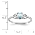 thumbnail image 3 of Solid 925 Sterling Silver Aquamarine Blue March Gemstone Engagement Ring Size 9, 3 of 4