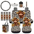 thumbnail image 2 of Garronmavis Cow Tattoo Baby Highland Cow 15 Pack Car Accessories Sets Car Seat Covers Steering Wheel Cover Keychain Car Trash Bag Car Pouch Organizer Auto Rear View Mirror Covers Car Coasters, 2 of 4