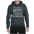 thumbnail image 2 of Wild Bobby Pumpkins Hayrides Apple Cider and Falling Leaves White and Black Halloween Unisex Hoodie Sweatshirt, Charcoal, X-Large, 2 of 6