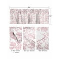 thumbnail image 3 of Pink Flower Curtain Valance for Windows/Living Room/Kitchen/Bathroom/Café, Short Rod Pocket Tier Curtain Window Treatment Panel Vintage Farmhouse Boho Leaf Spring Solid Topper Curtain 54''x18'', 3 of 6