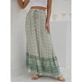 thumbnail image 2 of Womens High Waist Floral Pleated Skirt,Stylish Bohemian Comfy Midi Swing Skirt A Line Long Maxi Skirt Half Dress,Cute Front Split Ankle Length Summer Beach Soft Skirt,Yellow XXS-L, 2 of 7