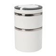thumbnail image 1 of Kitchen Details 26328-WHITE 2 Tier Round Twist Inox Isotherme Boîte à Lunch&44; Blanc, 1 of 10