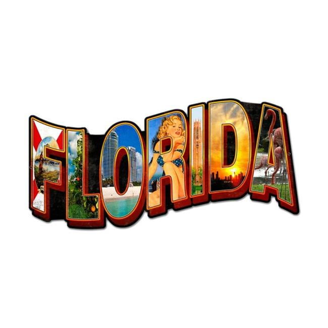 Past Time Signs PS204 Florida Landmarks Custom Metal Shape Sign ...