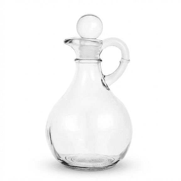 8oz Glass Olive Oil Dispenser with Handle & Stopper - Classic Vinegar Cruets for Kitchen