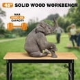 thumbnail image 3 of Tolead 48" Heavy-Duty Workbench with Power Outlets, Rubber Wood Table, Workstation, 3 of 7