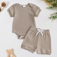 thumbnail image 2 of Baby Boy Clothes Summer Crew Neck T-shirt Top & Elastic Waist Shorts 3 6 9 12 Months Boys Leisure Outfits, 2 of 8