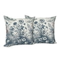 thumbnail image 2 of Ambesonne Floral Eucalyptus Throw Pillow Cover Pack of 2, Vintage Flowering, 2 Pcs-20"x20", Slate Blue and Burgundy, 2 of 5