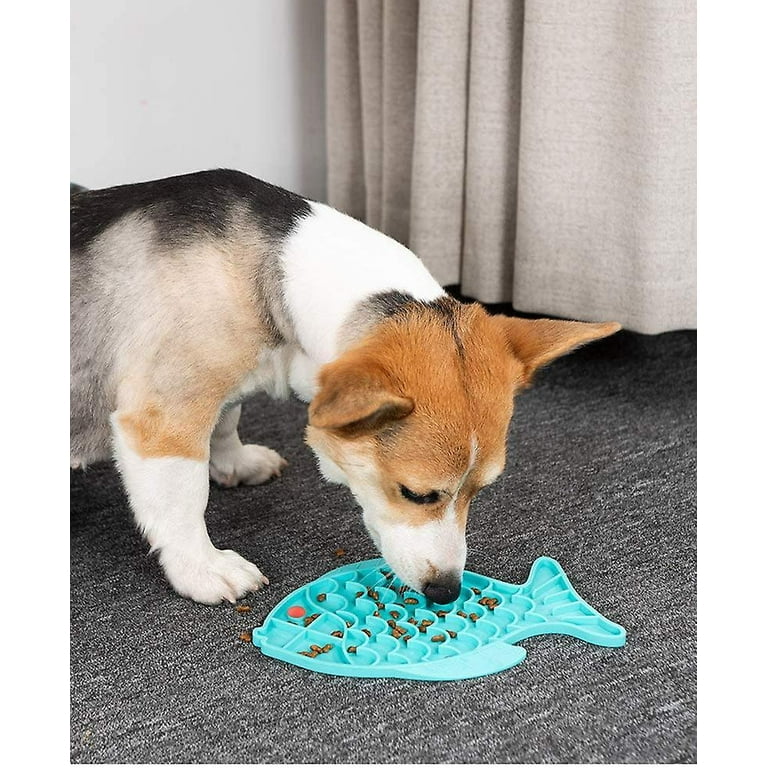 Cat Slow Feeder Bowl Fish-shaped Cat Puzzle Feeder Food Mat For Small Dog & Cats  Slow Eating 