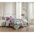 thumbnail image 2 of Floral Comforter Set Twin/Twin XL Size - ESCA Savana 5-Pieces Pink Slub Bedding Set, 2 of 3