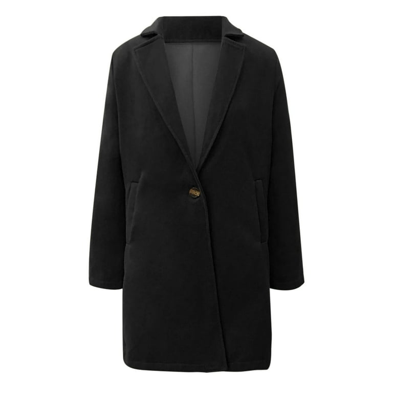 Hfyihgf Wool Trench Coats for Women Winter Fall Notch Collar Peacoats Button Down Long Jackets Casual Walker Outwear Black XL Hfyihgf Wool Trench Coats for Women Winter Fall Notch Collar Peacoats Button Down Long Jackets Casual Walker Outwear Black XL