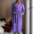 thumbnail image 2 of HBFAGFB Mens Bathrobe Coral Velvet Couple Thickened Long Nightgown Comfort Robe Homewear Purple Size M, 2 of 4