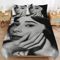 thumbnail image 1 of Audrey Hepburn Ensemble de Housses de Couette à Fermeture Éclair Design à Fil Doux et Durable pour la Maison, 1 of 5