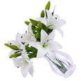 thumbnail image 4 of Flor artificial boda simulación nupcial decoración floral oficina en casa PVC flor falsa, blanco 5 Piezas Advancent HA000016-01B, 4 of 6
