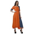 thumbnail image 3 of Moomaya Women Printed Short Sleeve Viscose Santoon Drawstring Waist Midi Dress, 3 of 5